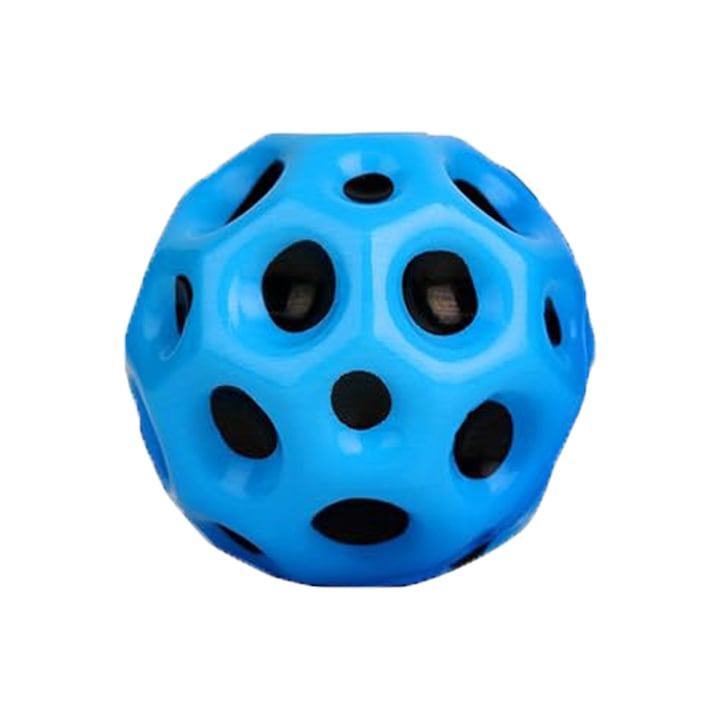 Minge Saltareata, Aurov®, Space Moon Ball, Bila saritoare Anti-stres, 7 cm, Albastru