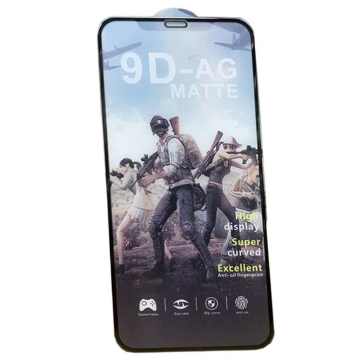 Üvegfólia 99D Matt Glass Samsung Galaxy A53 5G-hez, teljes ragasztó, ütés- és karcállóság, teljes lefedés, fekete élek
