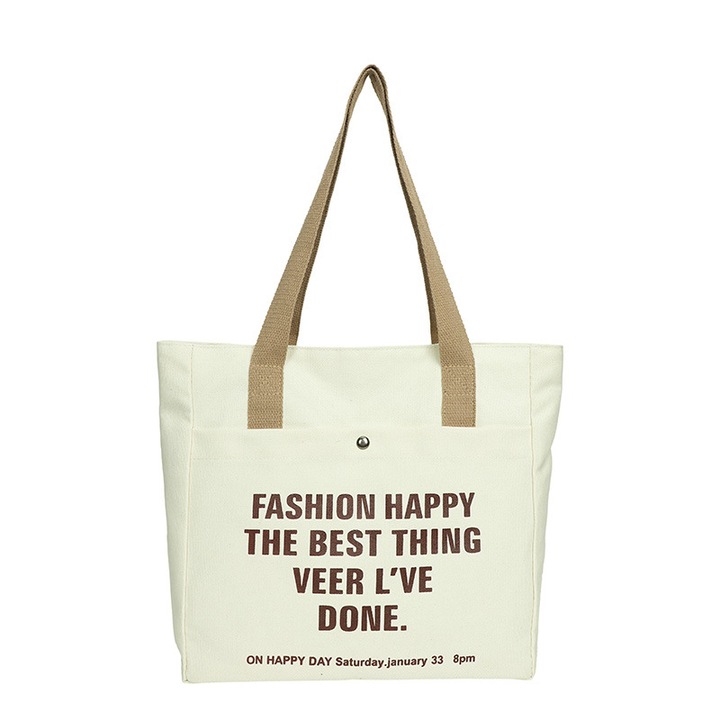 Női válltáska DOLANO, vászon, fehér, vászon