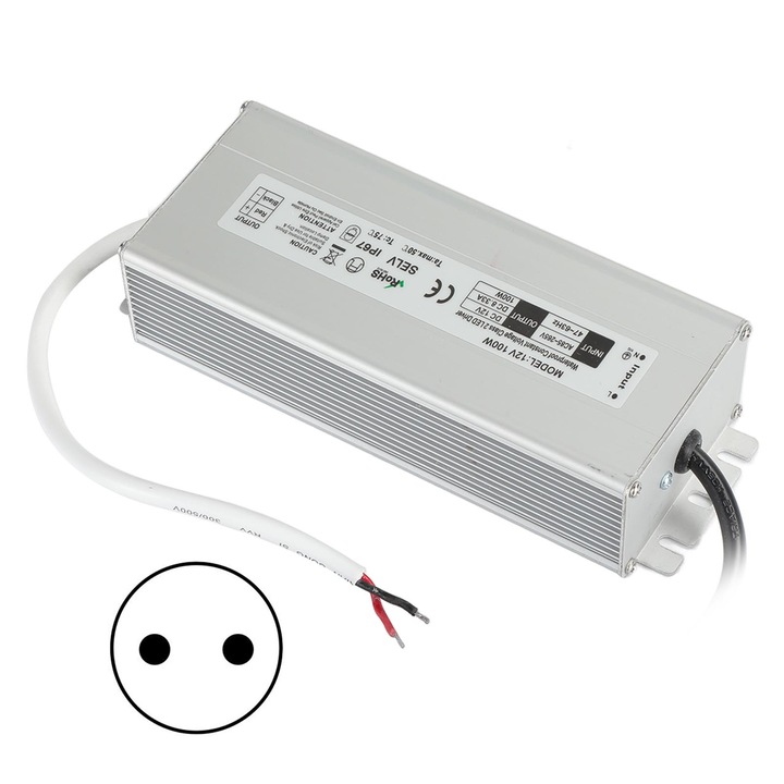 Sursa de alimentare impermeabila IP67, eficienta ridicata, dimensiuni mici, protectie de siguranta, sursa de alimentare LED AC 100-265V, mufa UE, iesire 12V, Enforose