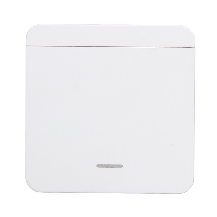 Vezeték nélküli, falra szerelhető fénykapcsoló, önellátó, erős RF jel, kézi működtetés, vízálló, robusztus és tartós, egyszerű telepítés, hangvezérlés