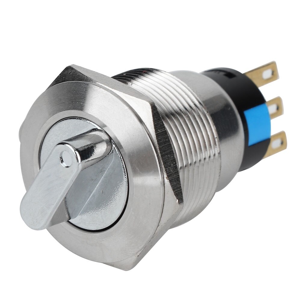 machi⭐️ Comutator rotativ din otel inoxidabil, 19mm, IP67, 3 pini, 2