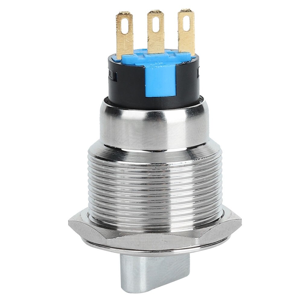 Comutator rotativ din otel inoxidabil, 19mm, IP67, 3 pini, 2