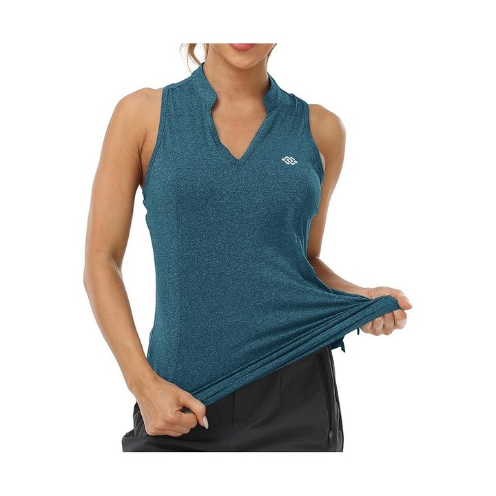 Maiou sport dama pentru tenis, fitnes, fara maneci, Verde