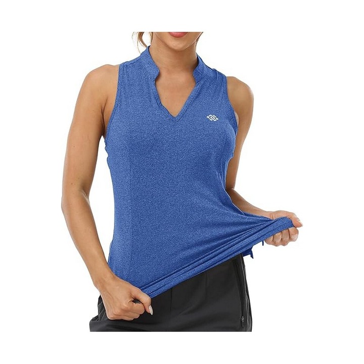 Maiou sport dama pentru tenis, fitnes, fara maneci, Albastru