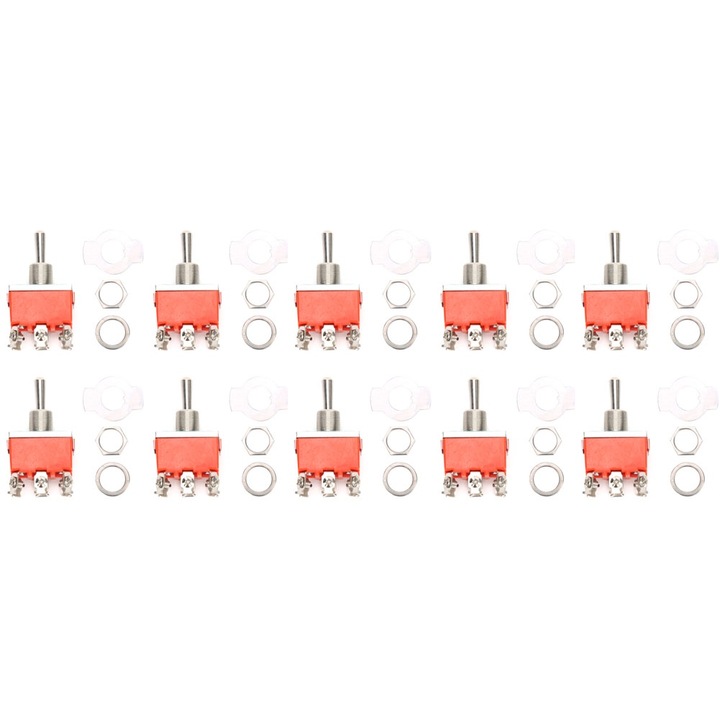 10 darabos mini billenőkapcsoló készlet 15A 250V AC 3 állású