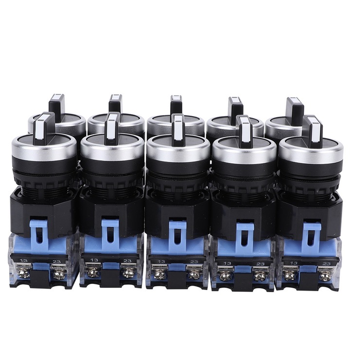 10 darabos önzáró forgókapcsoló készlet BEM38-20X/31, 22mm, 440V, 10A, műanyag, 78x40x30mm