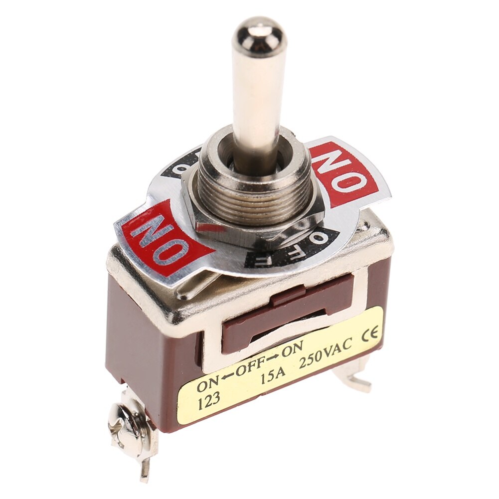 Comutator toggle 3 pozitii, longziming, 3 pini, 12mm, 15A, 250VAC