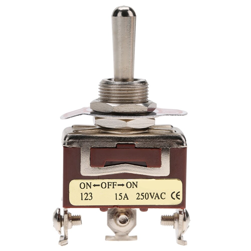 Comutator toggle 3 pozitii, longziming, 3 pini, 12mm, 15A, 250VAC