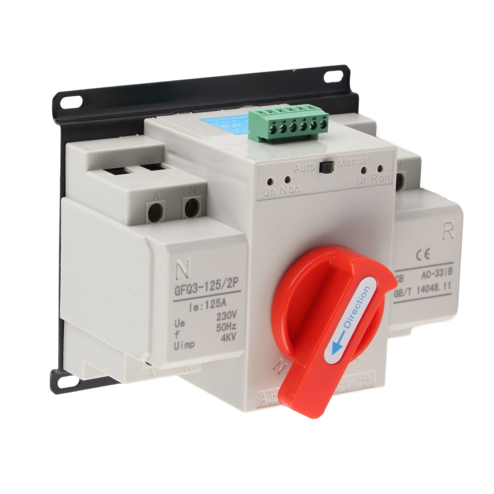 Comutator automat de transfer dual, Policarbonat, 125 A, 2P