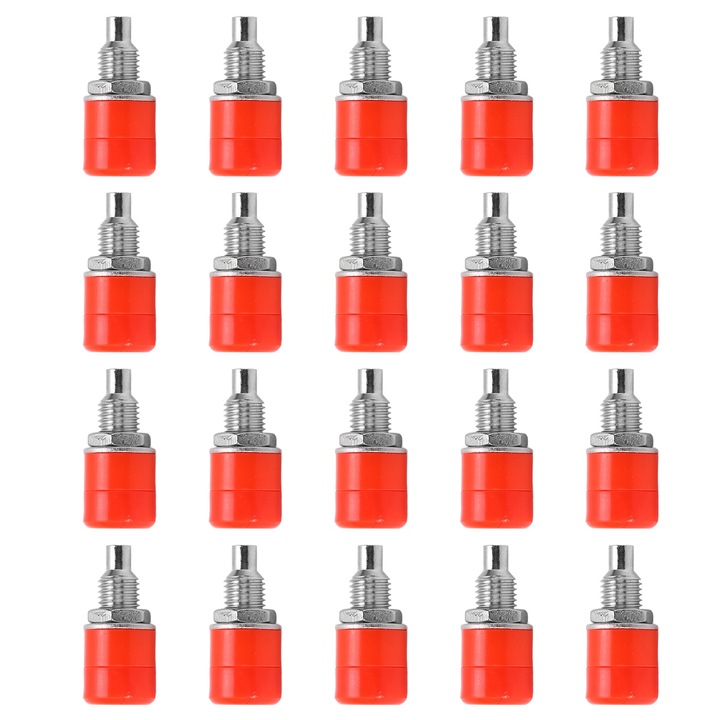 Set 20 bucati, 24.070 4mm, Panou Banana Soclu Cupru Adaptor Femela Placat cu Nichel Jack Banana, pentru Echipamente Electronice Rosu, Enforose