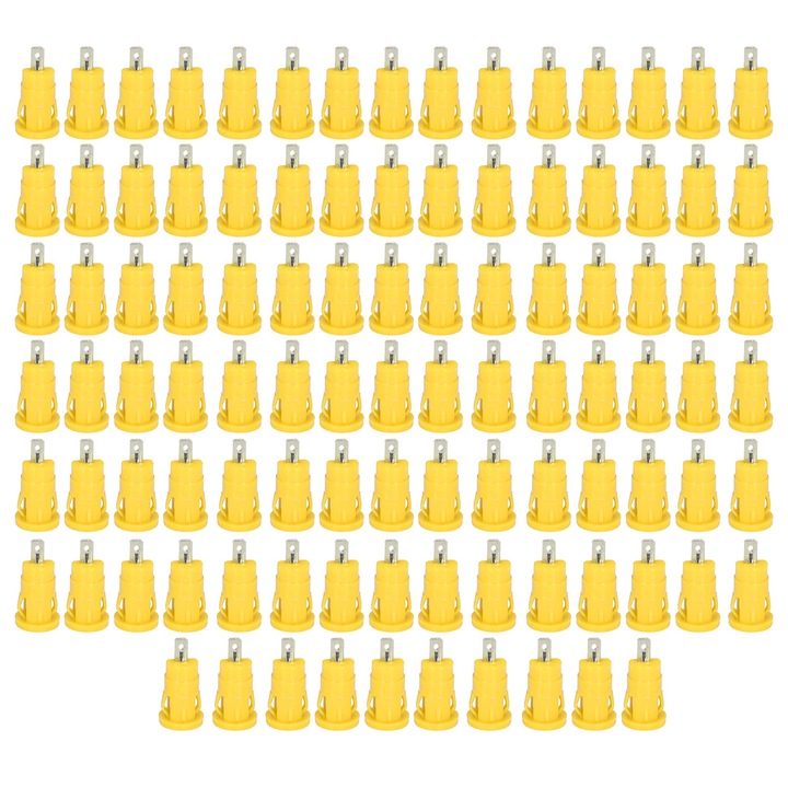 Set 100 buc. mufa banana conector terminal 4 mm terminal inel de siguranta, Enforose, Adaptor bloc terminal din cupru placat cu nichel