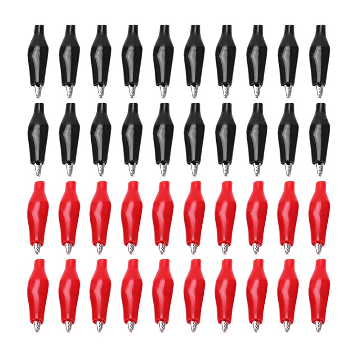 Комплект от 20 щипки за батерии Enforose, PVC, стомана, 5A