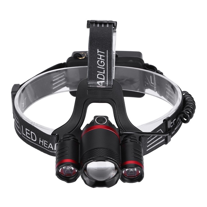 USB LED фенер, longziming, zoomable, 20W, черен, 240гр