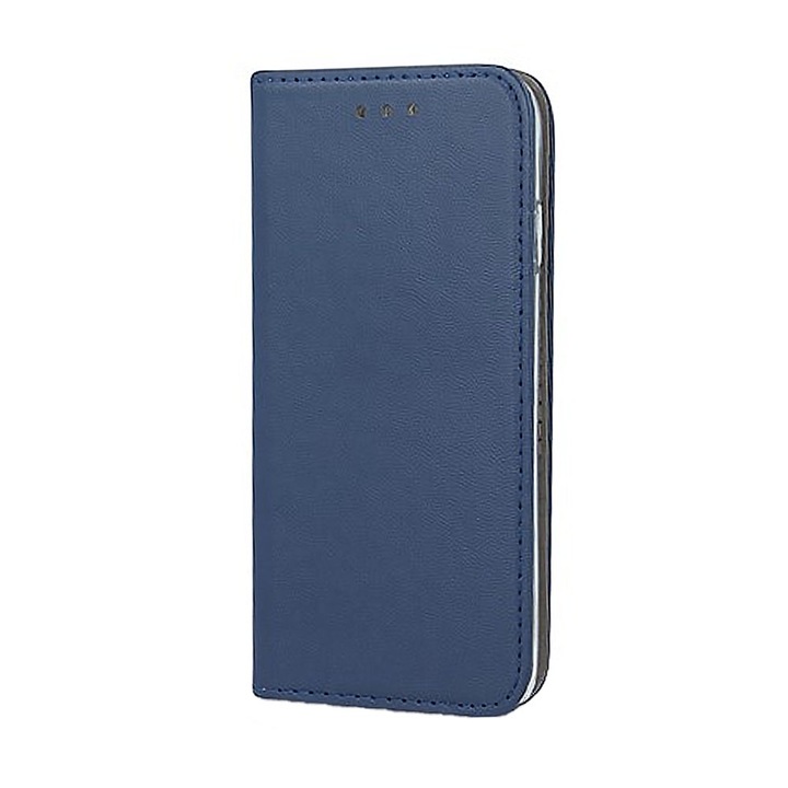 Флип калъф от PU кожа за Apple iPhone 16 Plus, магнитно затваряне, тип книга, държач за карта, пълна защита, син