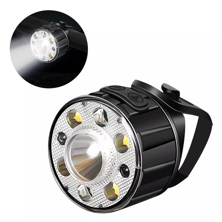 Преден фар за велосипед, LED фенер, Roll Fast, сензор за движение, 300 лумена, батерия 1000 mAh с максимална автономност 15 часа, USB зареждане, универсално прилягане, тротинетка, скутер, електрически велосипед, e-bike