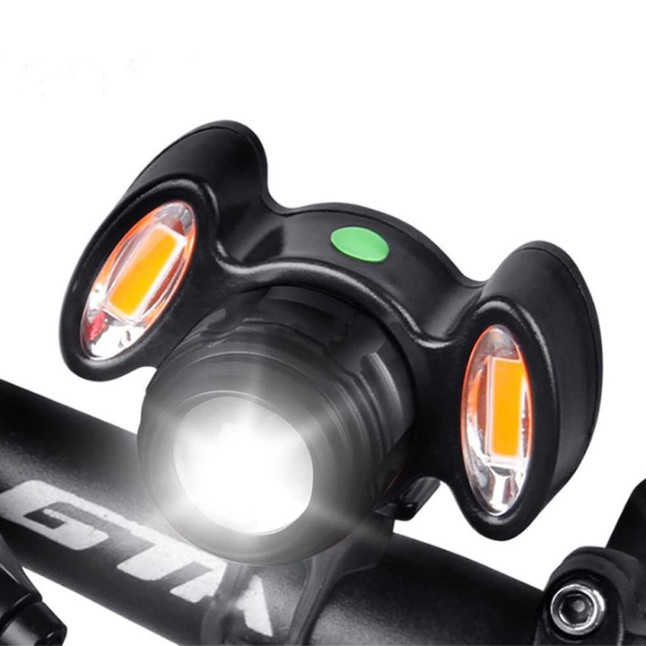 LED első kerékpárlámpa, 300 lumen, 900 mAh akkumulátor USB töltéssel, univerzális illeszkedés, beleértve a robogót, rollert, elektromos kerékpárt, e-bike-ot, vízálló, kormányra rögzíthető