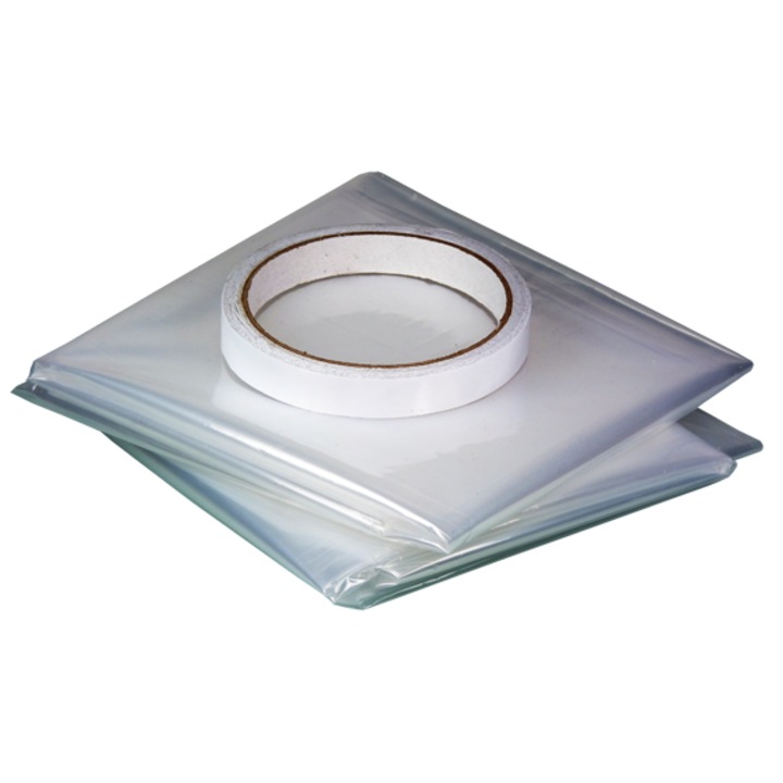 EcoSavers ablakszigetelő készlet, 2db fólia 157x120cm, dupla ragasztószalag 17,5m
