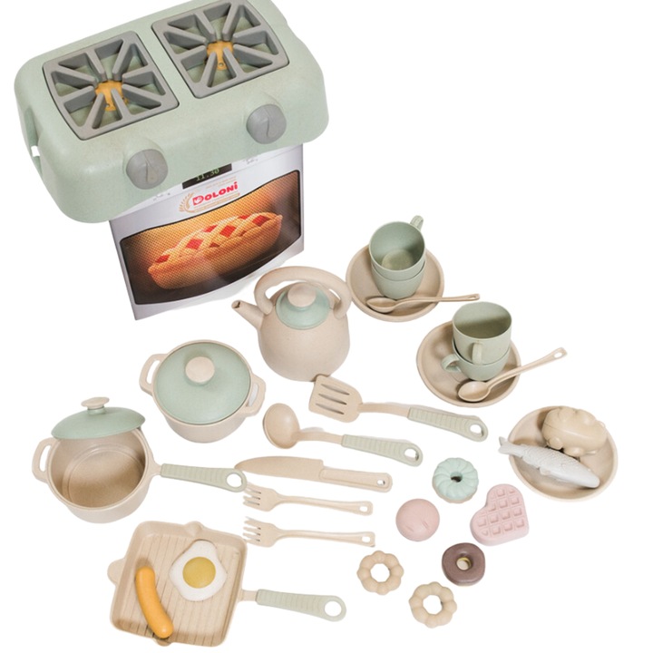 Bucatarie de jucarie Doloni, set complet, multicolor, 28.3x20x31.5cm, +3 ani, plastic