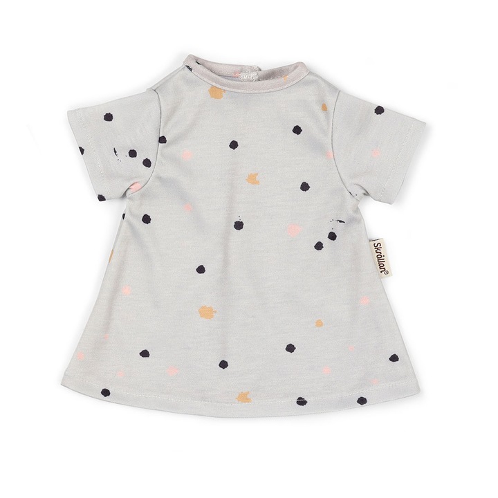 Ruha babának 36-40 cm, Skrallan, pöttyös mintás, puha anyagú