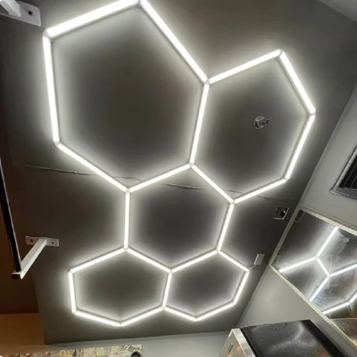 Méhsejt LED RFAN, 5 x hatszög, hideg fény, 6500K, 192W