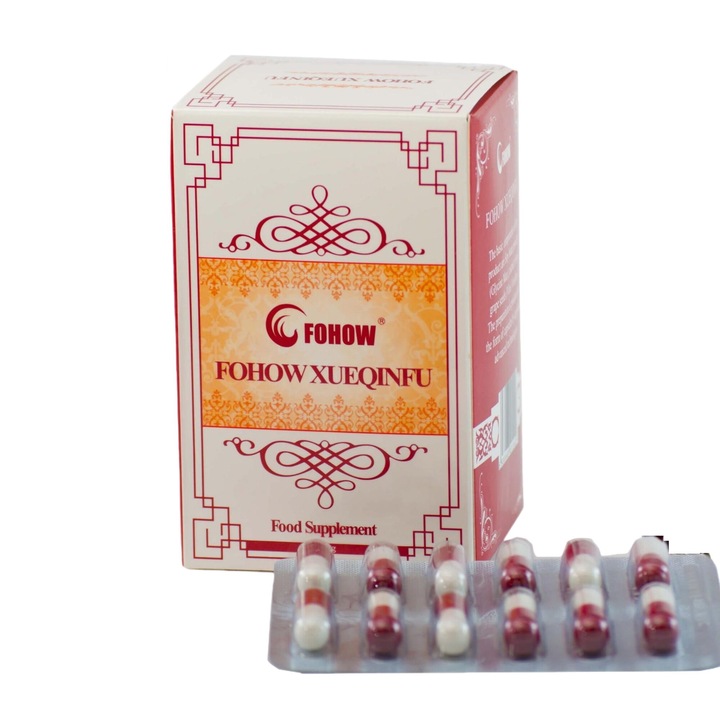 Supliment alimentar Fohow XueQinFu, 120 capsule, extract din soia si seminte de struguri, pentru sanatatea sistemului circulator