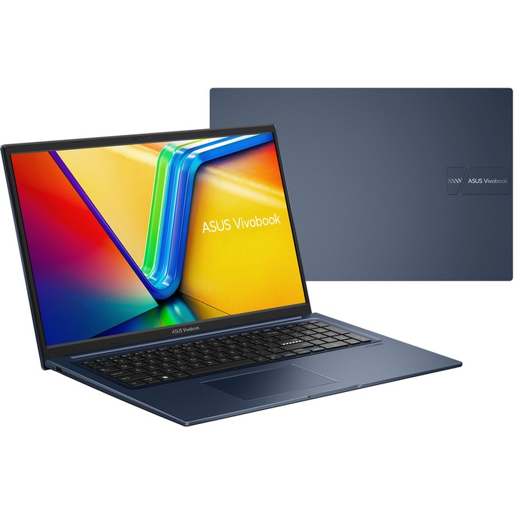 Laptop ASUS 17.3'' Vivobook 17 X1704VA, FHD, Procesor Intel® Core™ i3-1315U (10M Cache, up to 4.50 GHz), 6 cores, 24GB DDR4, 256GB SSD, GMA UHD, No OS, Quiet Blue