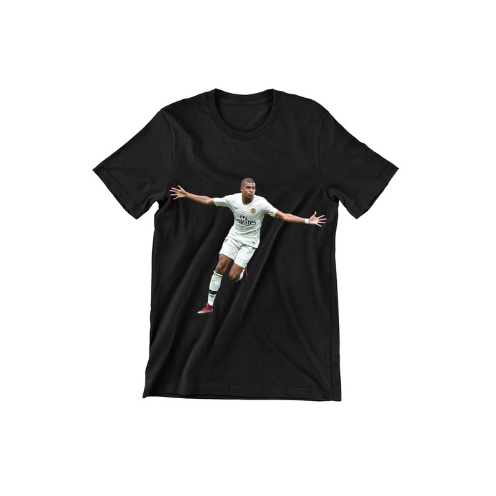 Prestige-Boutique Gyermek póló, Top labdarúgók, Kylian Mbappe Paris, Fekete