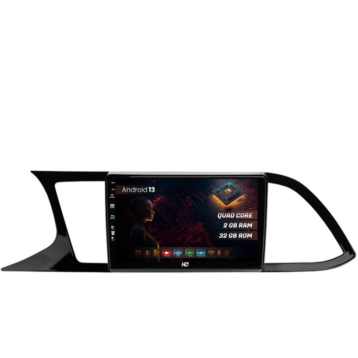 Navigatie HUB64 Seat Leon 3 (2014-2020), 2GB RAM, Android 13, GPS, Wi-FI, Carplay, Android Auto, USB, Bluetooth, Radio, Waze, Touchscreen, 9 inch