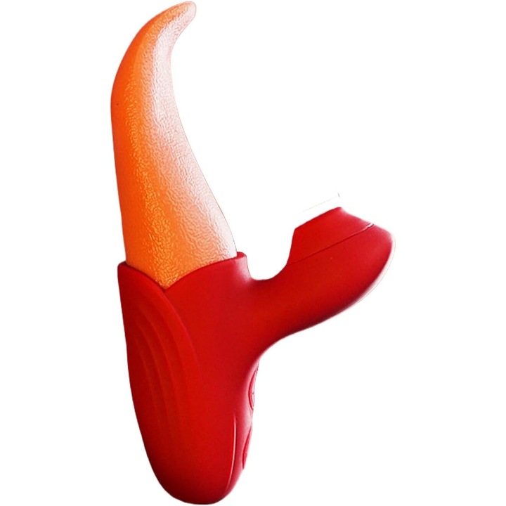 Nyelvszimulációs vibrátor, Healife, 7 rezgésmód, piros, 17cm