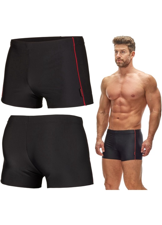 Costume de baie pentru barbati, pantaloni scurti de inot, Zagano 2301, Poliamida, Negru, 4XL