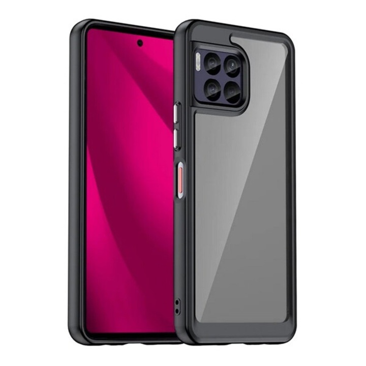 Gigapack szilikon mobiltelefon tok, ütésállóság, átlátszó hátlap, fekete, kompatibilis: T Phone 2 Pro 5G
