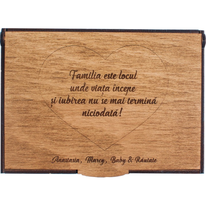 Персонализирана дървена кутия HH1552 за картини 16x11x5 см