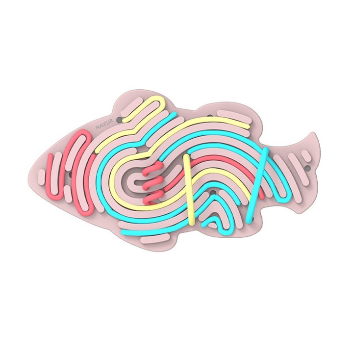 Joc de inteligenta, NAXSIR, jucarii senzoriale, silicon, pentru anxietate si ameliorarea stresului, roz