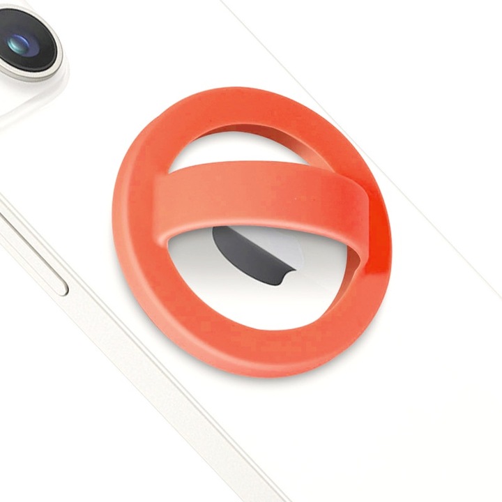 Szilikon mágneses telefontartó, 360°-ban elforgatható, minimalista dizájn, narancssárga