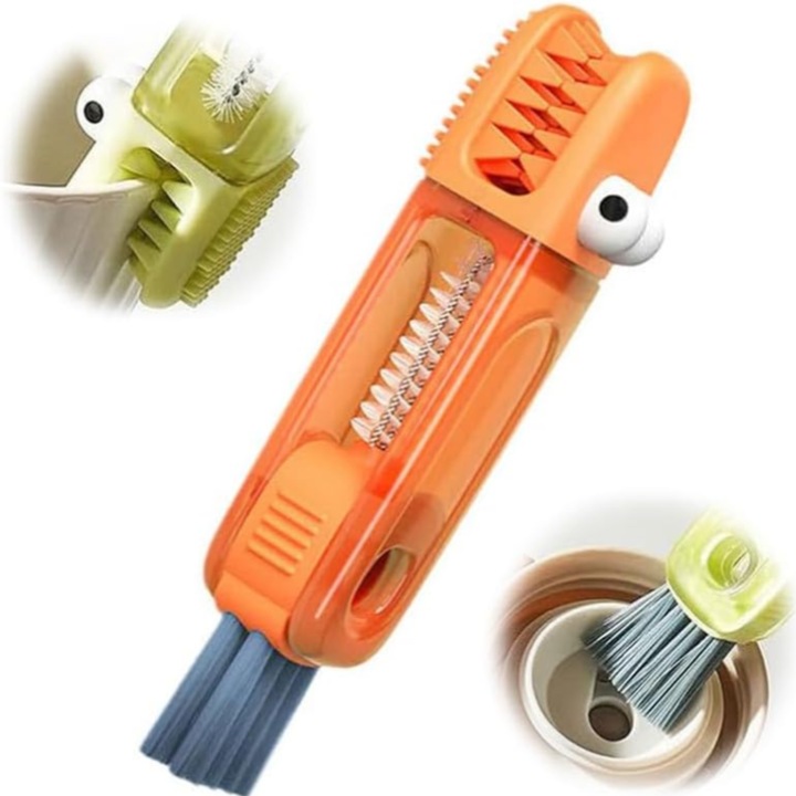 Комплект четки за почистване 3 в 1, Многофункционален, полипропилен, синьо/червено/оранжево, 12.8x2.4cm