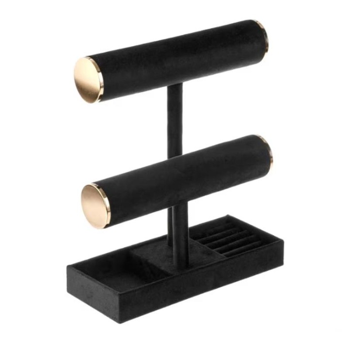 Organizator bijuterii bratari inele cercei din catifea neagra, OneLash