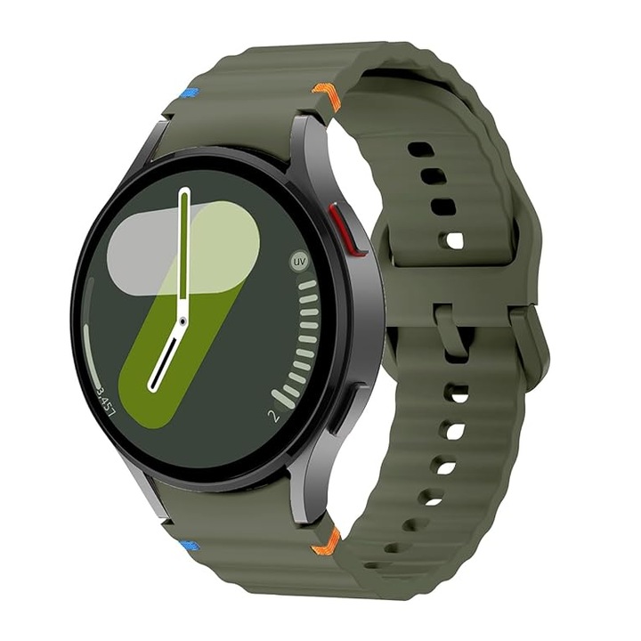 Curea Silicon MTP compatibila cu Samsung Galaxy Watch 4/5/6/7, 40/44/46mm, Quick Release, Green