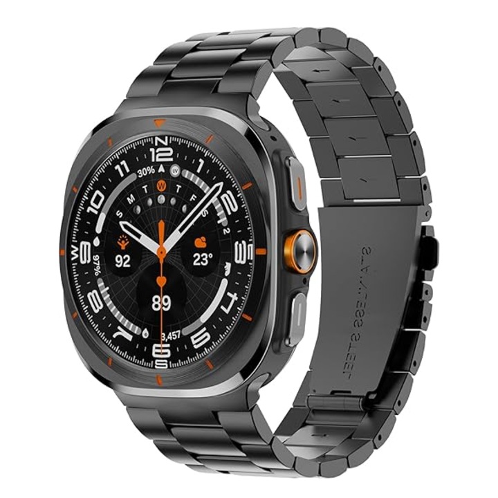 Curea Metalica MTP compatibila cu Samsung Galaxy Watch Ultra, 47mm, Stainless Steel, Quick Release, Black