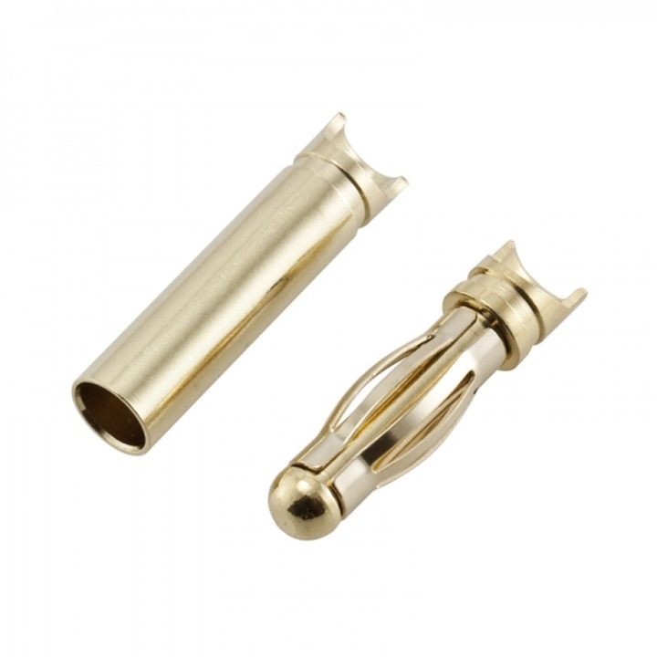 Banán csatlakozó készlet 4 mm, ChRLD, arany
