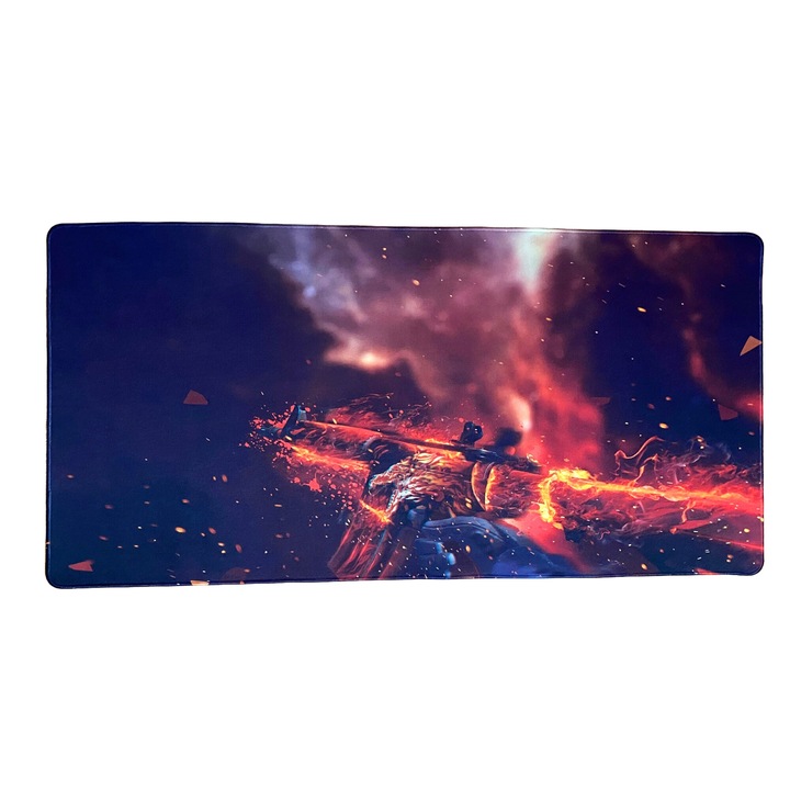 Mousepad format Deskmat pentru gaming, Red Shadow and Mist Gun 1000 x 500 x 3 mm