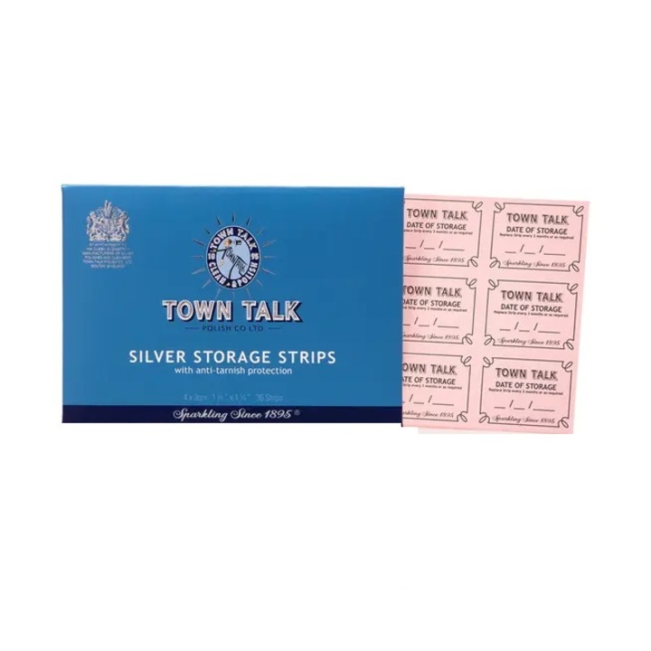 Benzi pentru depozitare argint, TownTalk Polish, 36buc, 4x3cm