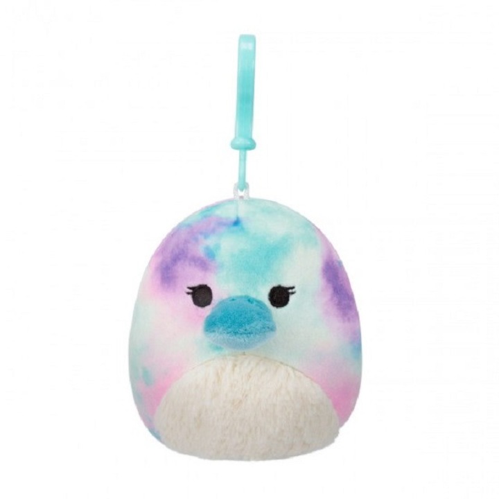 Jucarie de plus 9cm cu breloc, Mitch ornitorinc multicolor, Squishmallows