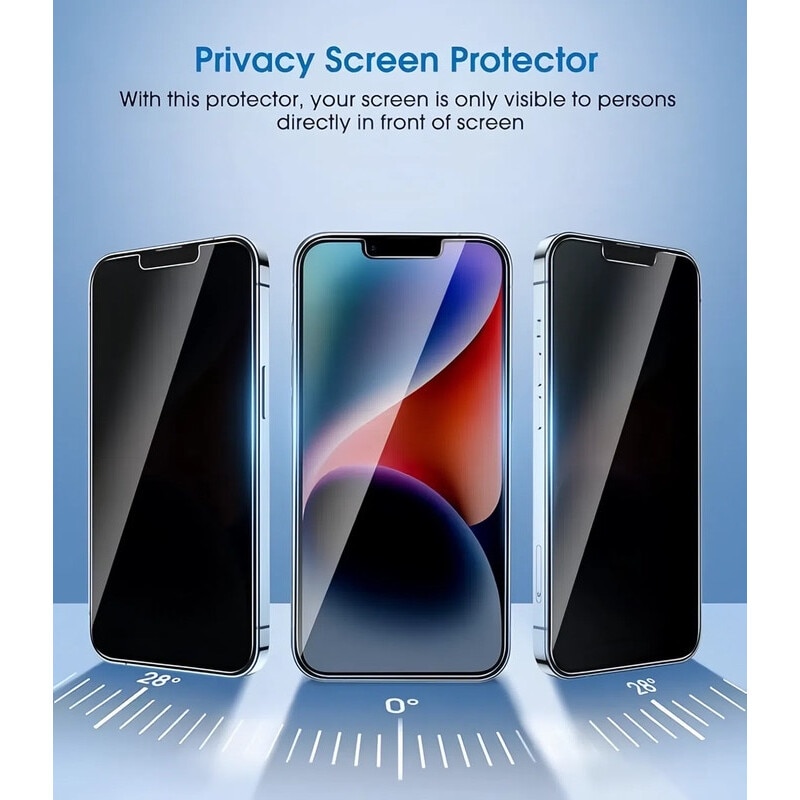 Folie de protectie privata pentru iPhone 15 Pro 6.1 inch, Eliminare automata a prafului, Montare simpla