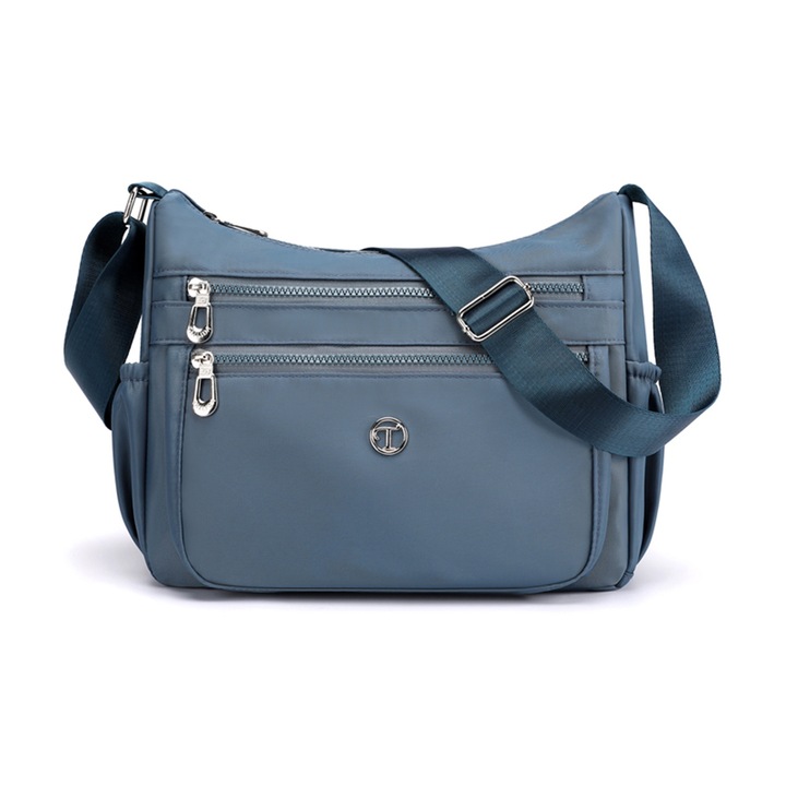 Umar női táska, vízálló, fólia, 5 cipzáras zseb, kereszttest nőknek, divat, alkalmi vásárlás, 28x23x10 cm, Szürke, 28 x 23 x 10 cm