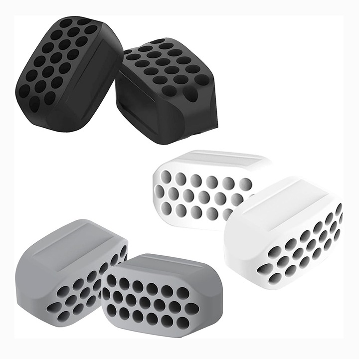 Комплект от 6 уреда за укрепване на лицевите мускули, AllizBan®, Jawline exerciser, Facial Toning, Food grade силикон, Многоцветен