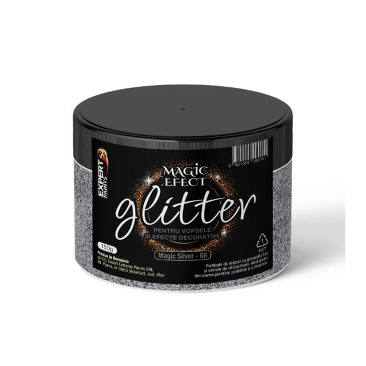 Декоративен брокат Glitter G6 Magic Effect, Магическо сребрист, 150 гр