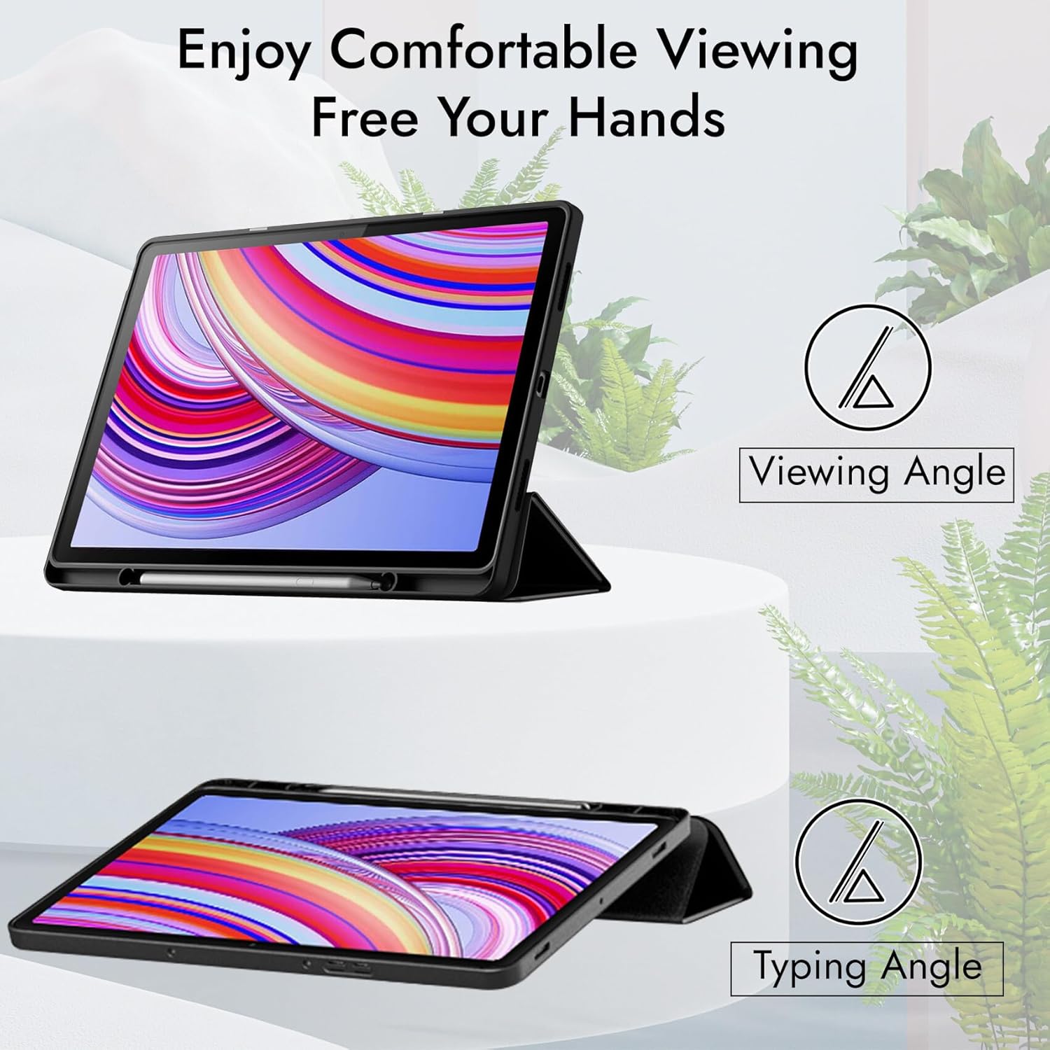 Husa pentru Xiaomi Redmi Pad Pro 12.1 Inch Soft Shell cu functie wake-up/sleep si compartiment pentru stylus tip stand - verde