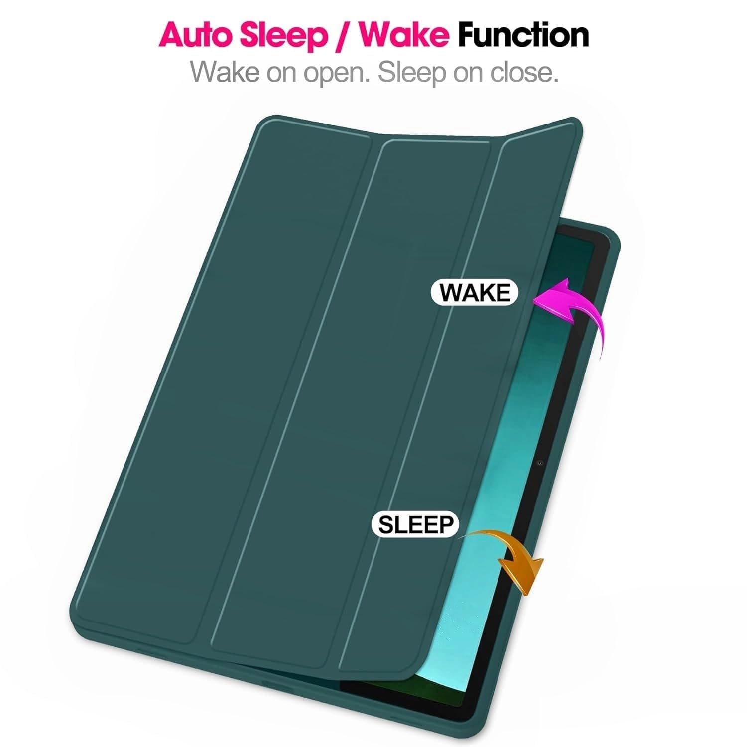 Husa pentru Xiaomi Redmi Pad Pro 12.1 Inch Soft Shell cu functie wake-up/sleep si compartiment pentru stylus tip stand - verde