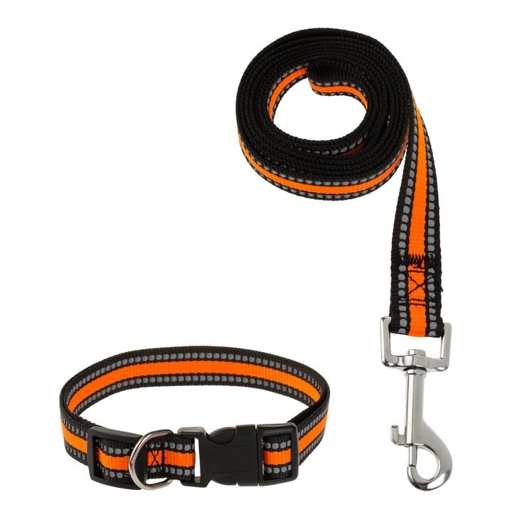 Kutya nyakörv és póráz készlet mintával, többszínű, 36 cm-60 cm, 2 db